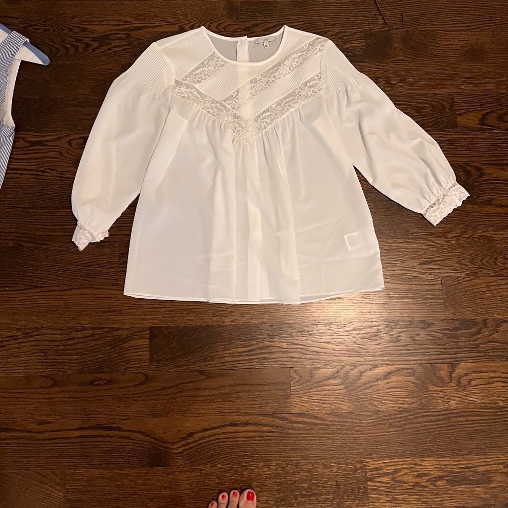 Joie white silk blouse